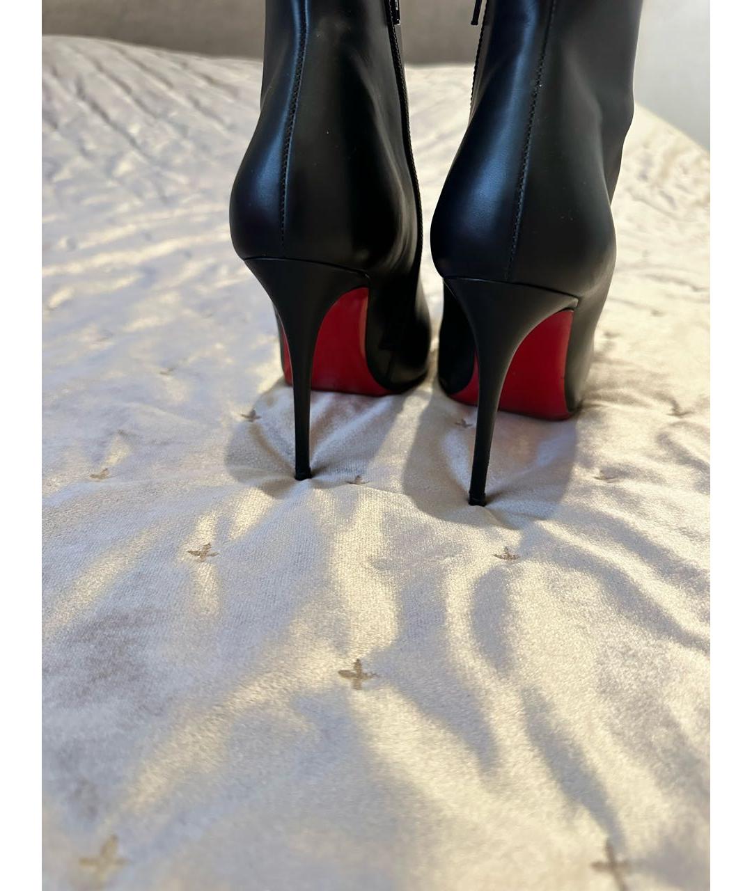 CHRISTIAN LOUBOUTIN Черные кожаные ботильоны, фото 4