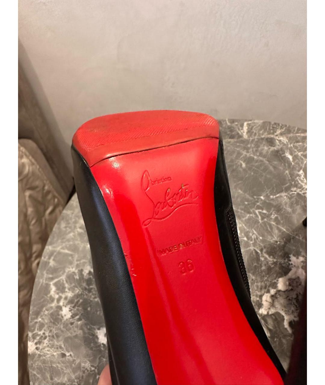 CHRISTIAN LOUBOUTIN Черные кожаные ботильоны, фото 5