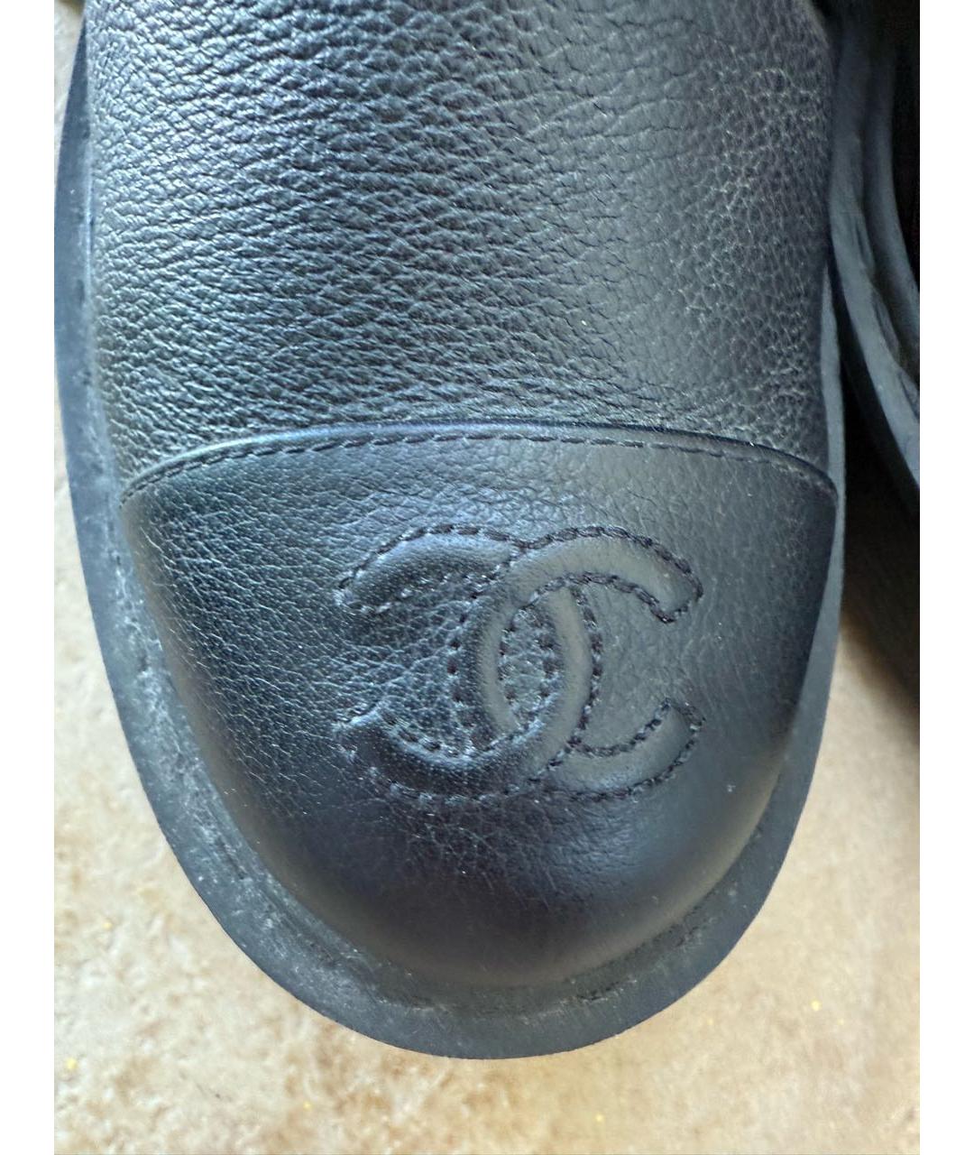 CHANEL Черные кожаные ботинки, фото 5