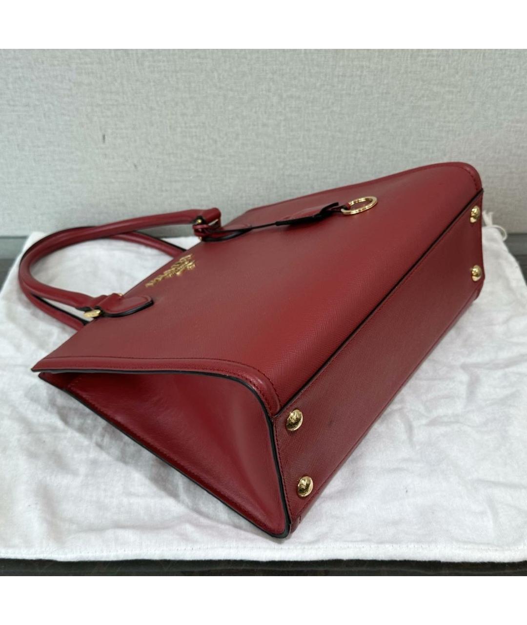 PRADA Красная кожаная сумка тоут, фото 4