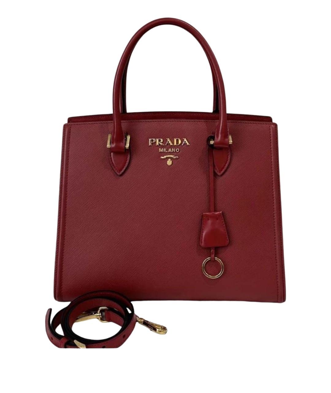 PRADA Красная кожаная сумка тоут, фото 1