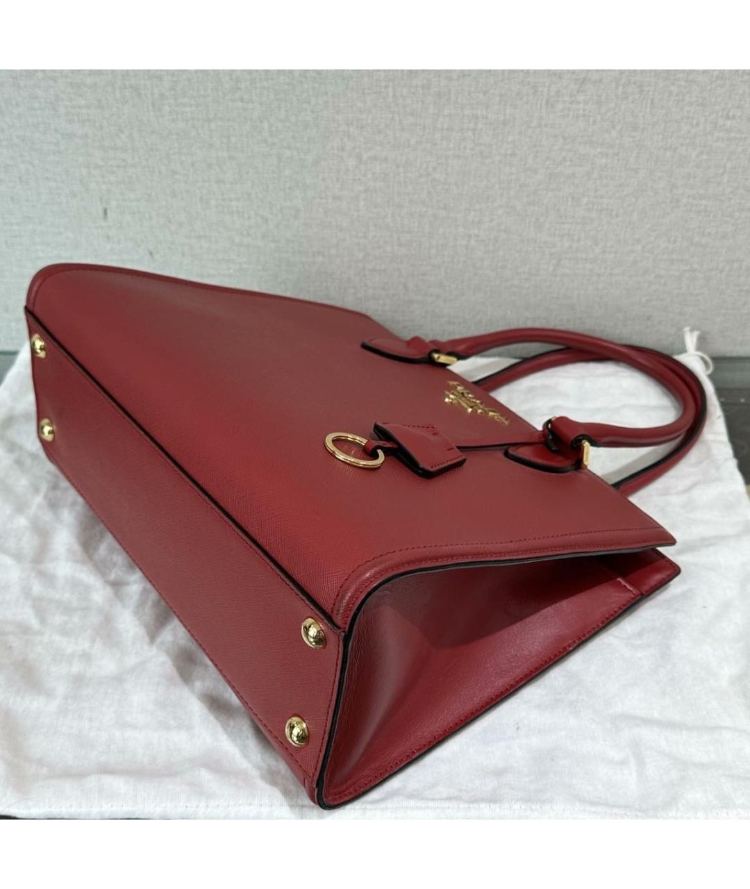 PRADA Красная кожаная сумка тоут, фото 5