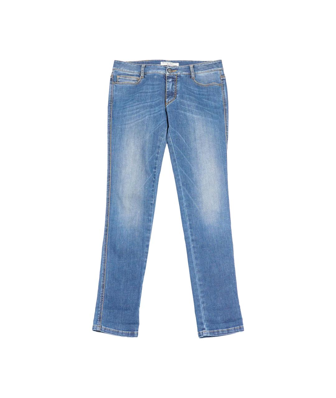 ERMANNO SCERVINO Синие хлопко-эластановые прямые джинсы, фото 1