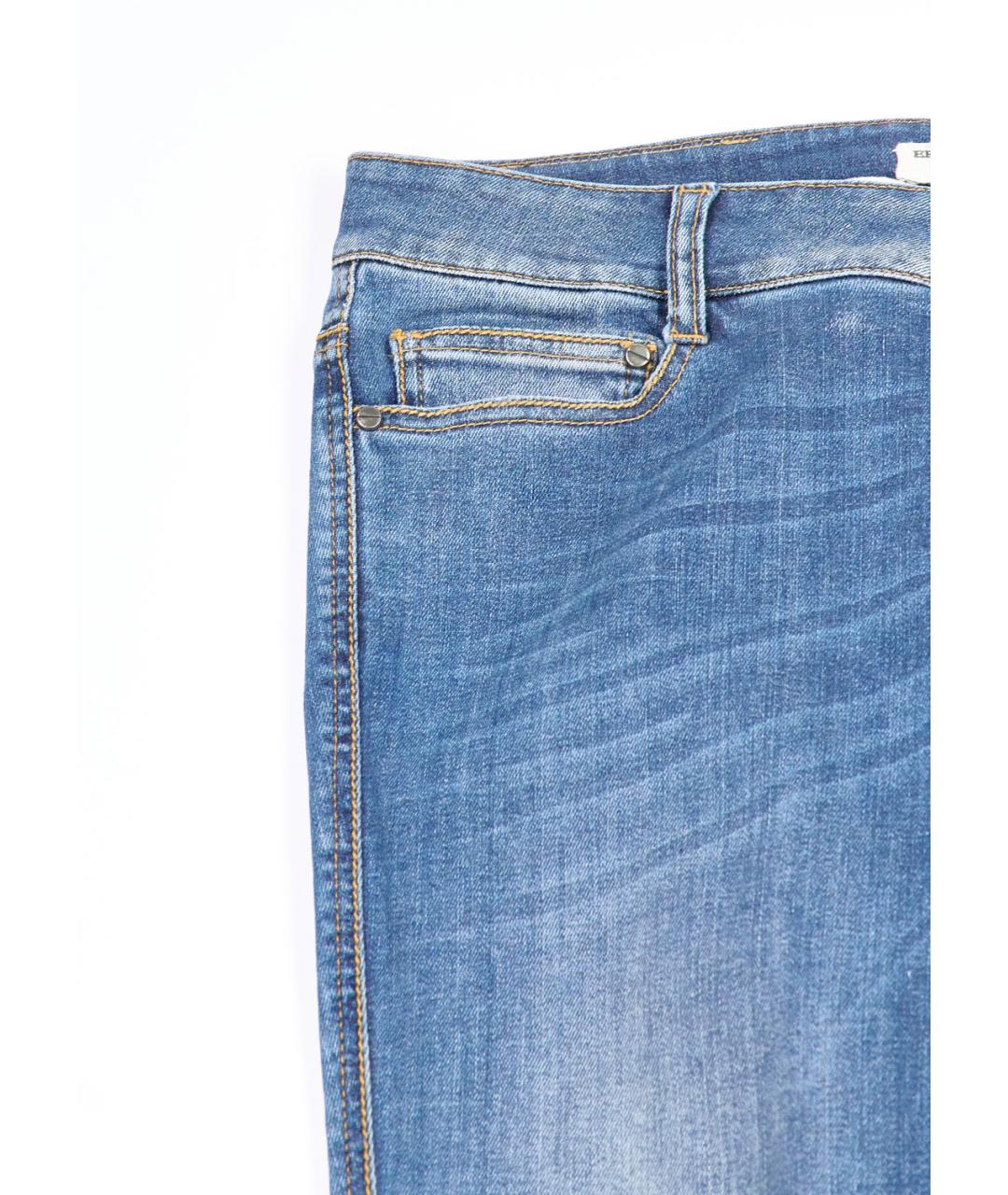 ERMANNO SCERVINO Синие хлопко-эластановые прямые джинсы, фото 4