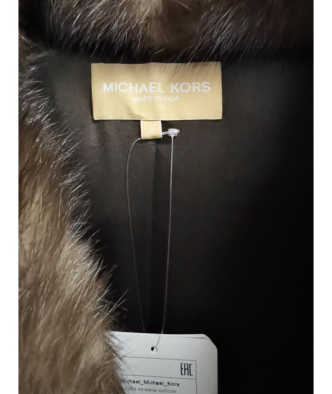 MICHAEL KORS Коричневая меховая шуба, фото 3