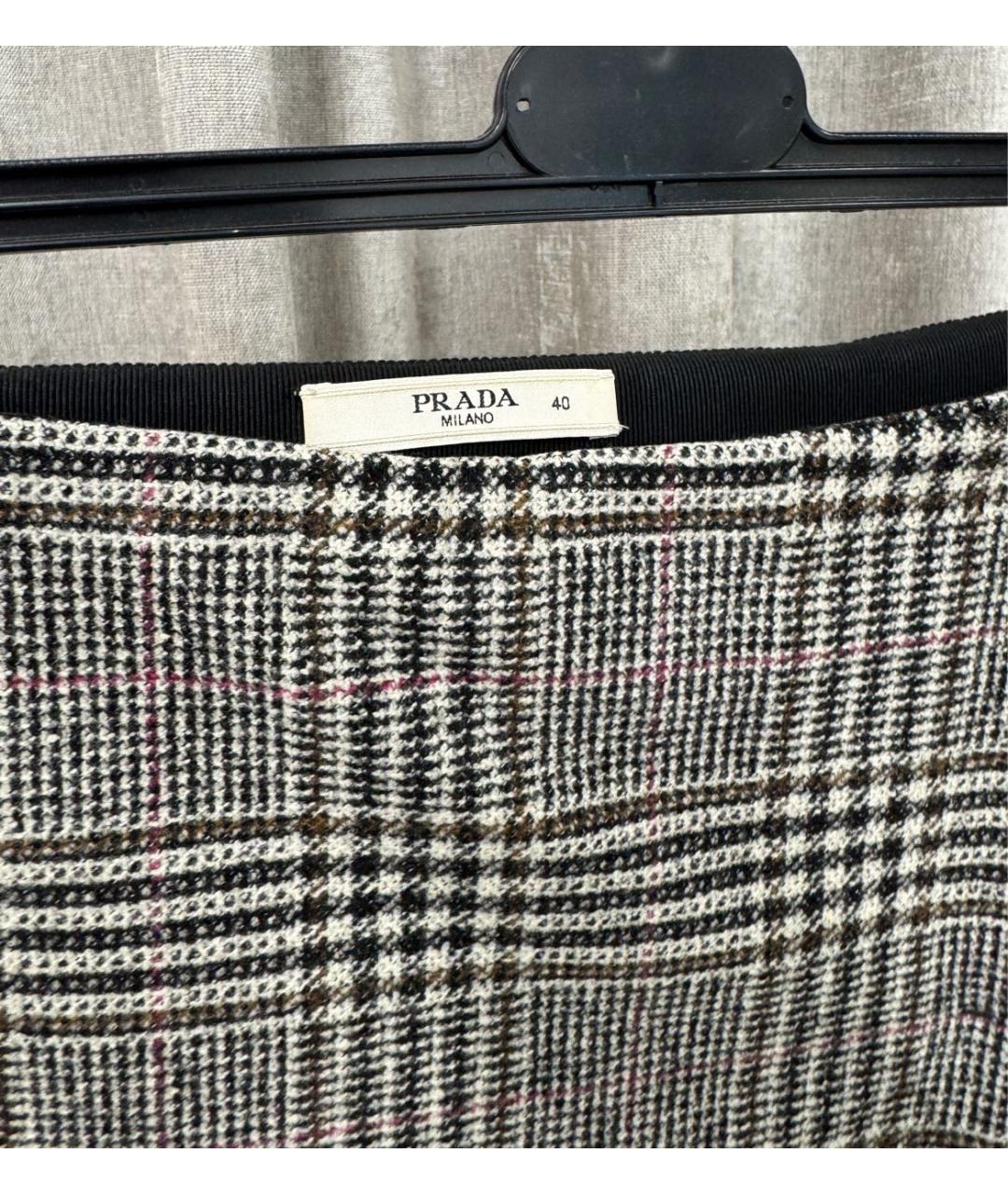 PRADA Бежевая шерстяная юбка мини, фото 3
