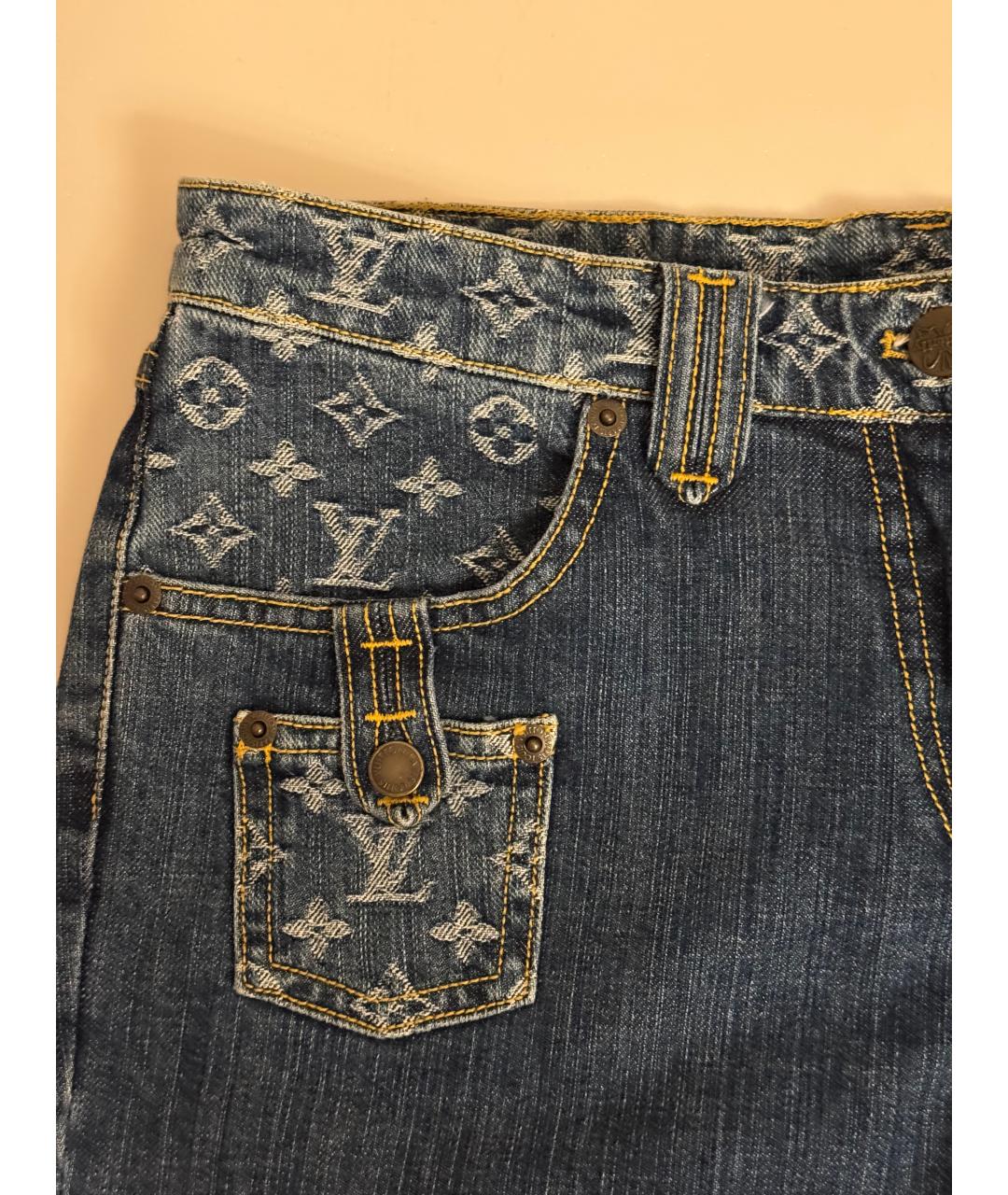 LOUIS VUITTON Синие деним шорты, фото 3