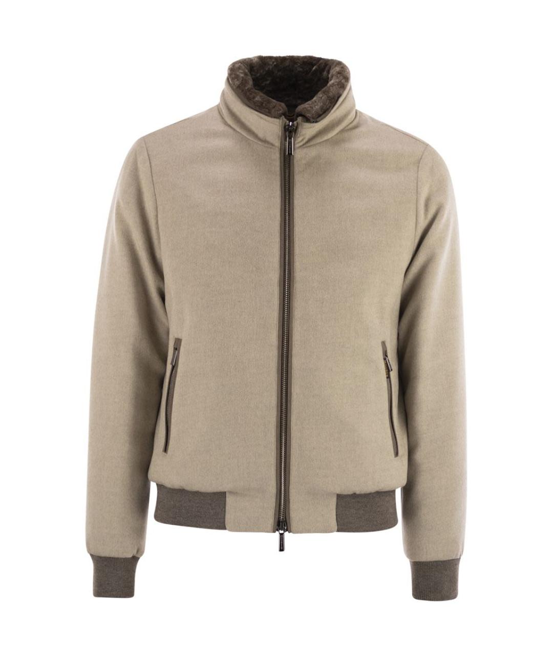 MOORER Бежевая шерстяная куртка, фото 1