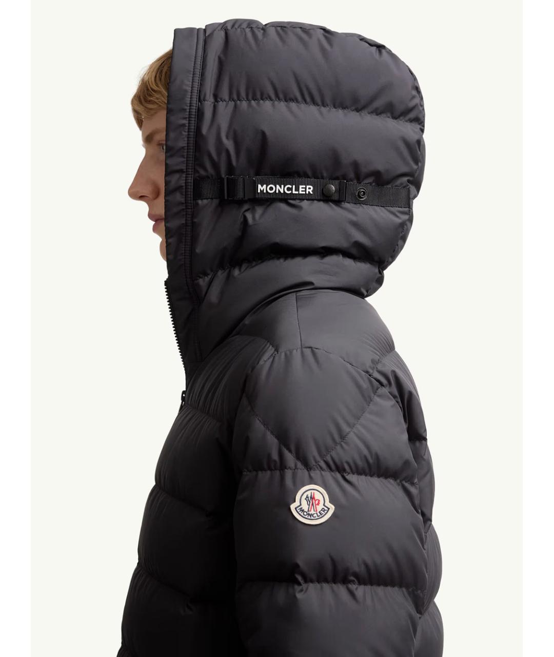 MONCLER Черная полиэстеровая куртка, фото 4