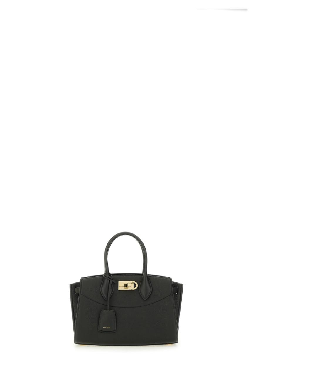 FERRAGAMO Черная кожаная сумка через плечо, фото 2