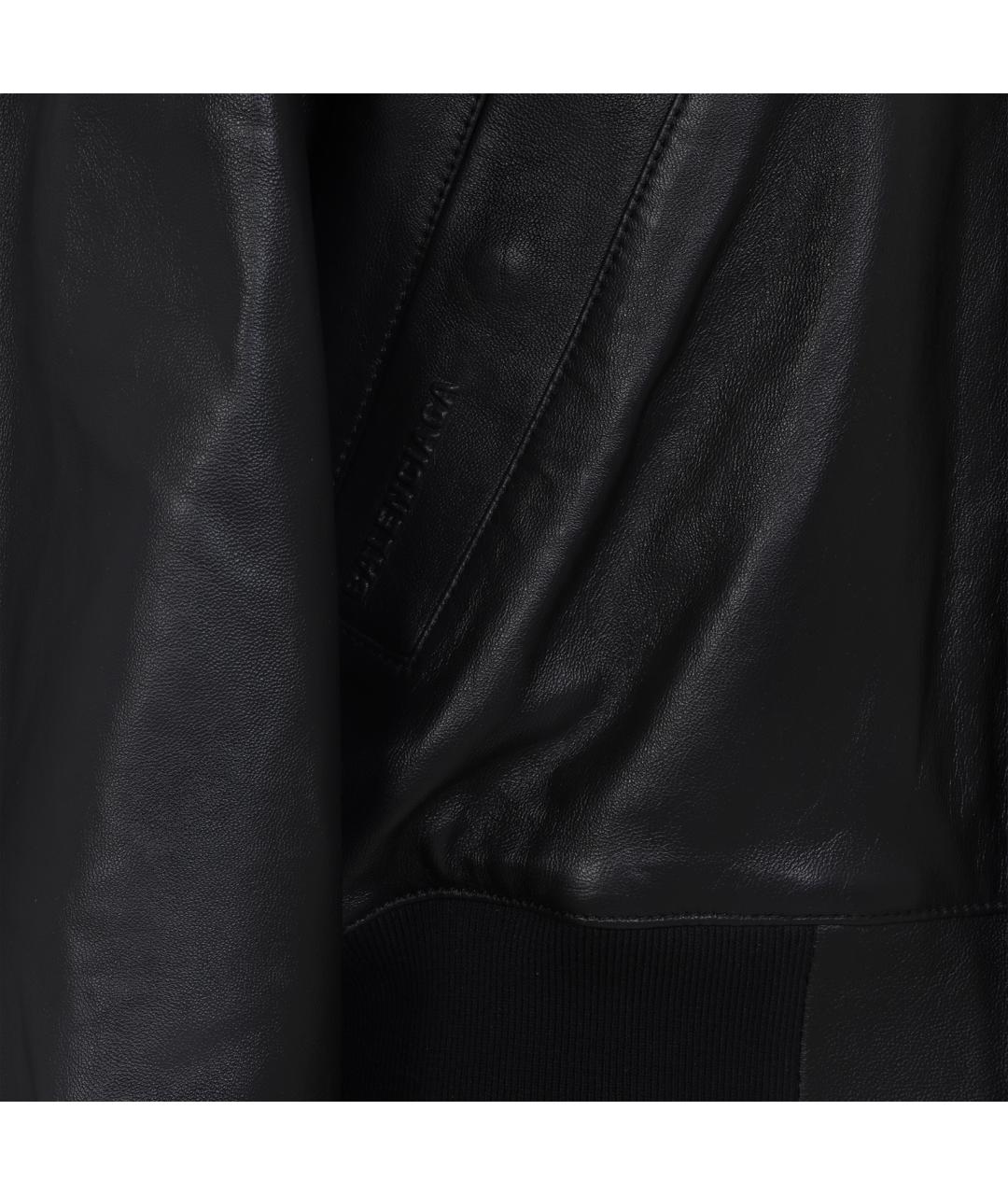 BALENCIAGA Черная кожаная куртка, фото 5