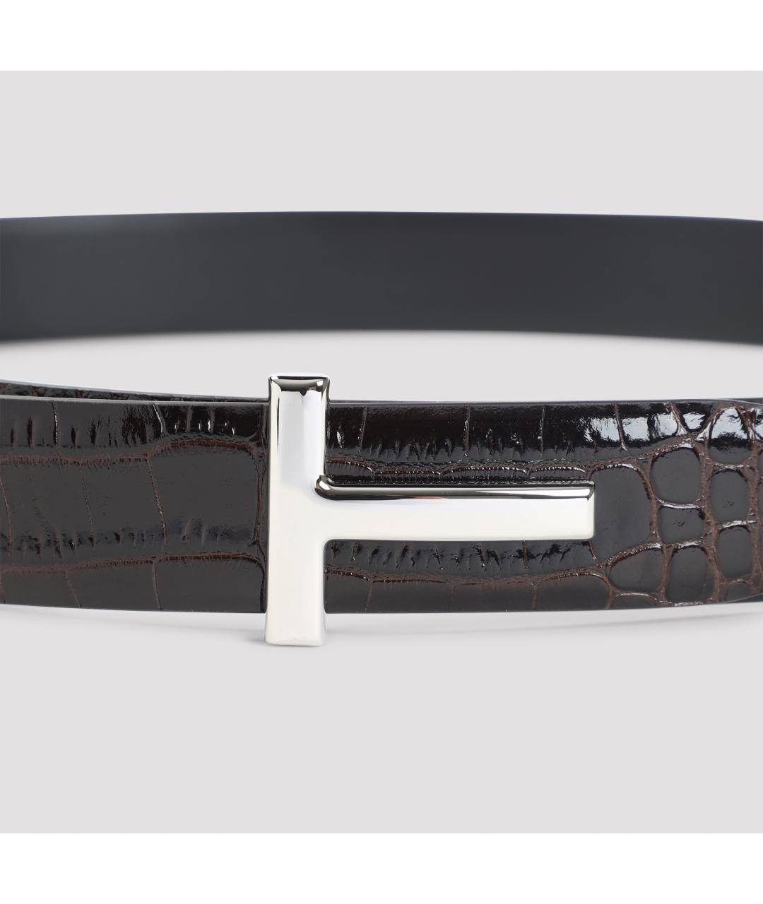 TOM FORD Коричневый кожаный ремень, фото 2