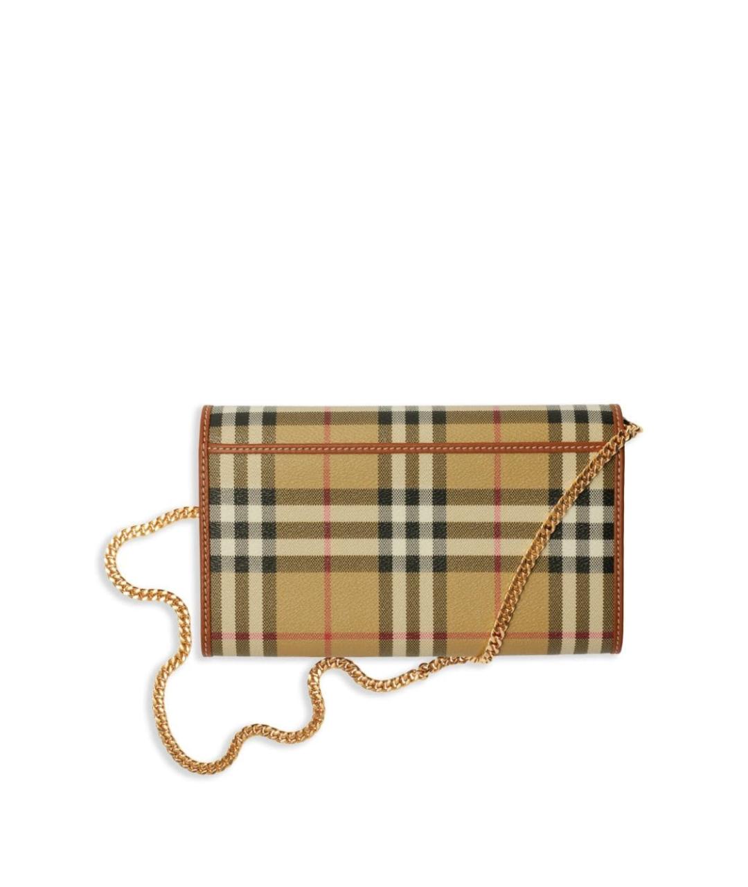 BURBERRY Бежевая синтетическая сумка через плечо, фото 5