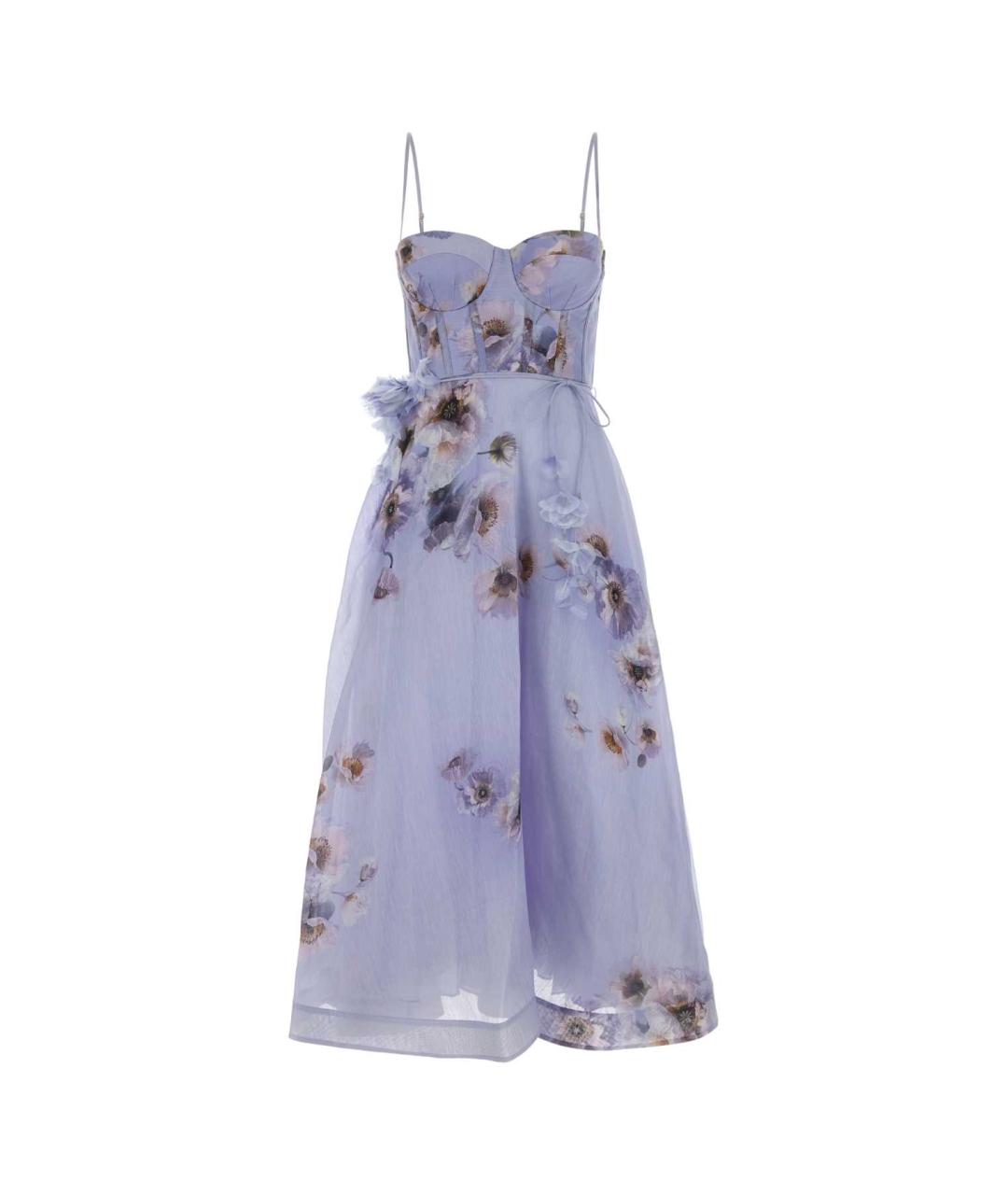 ZIMMERMANN Фиолетовое хлопковое повседневное платье, фото 1