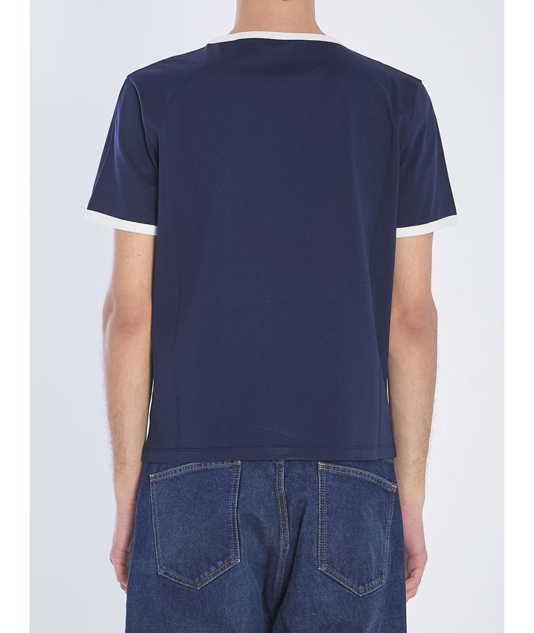 CELINE Синяя хлопковая футболка, фото 4