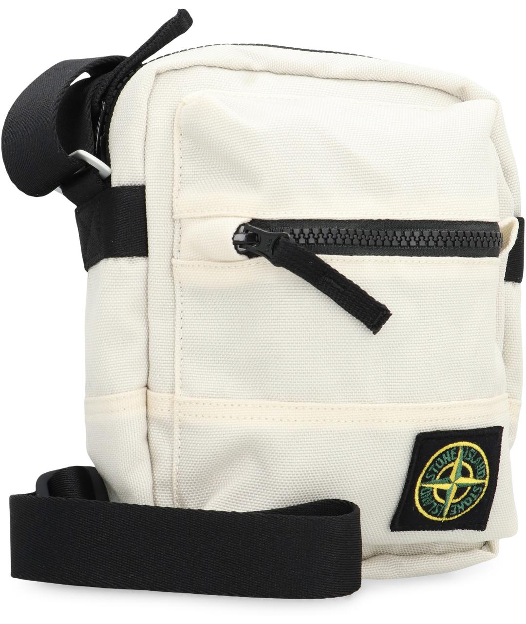 STONE ISLAND Белая синтетическая сумка на плечо, фото 2