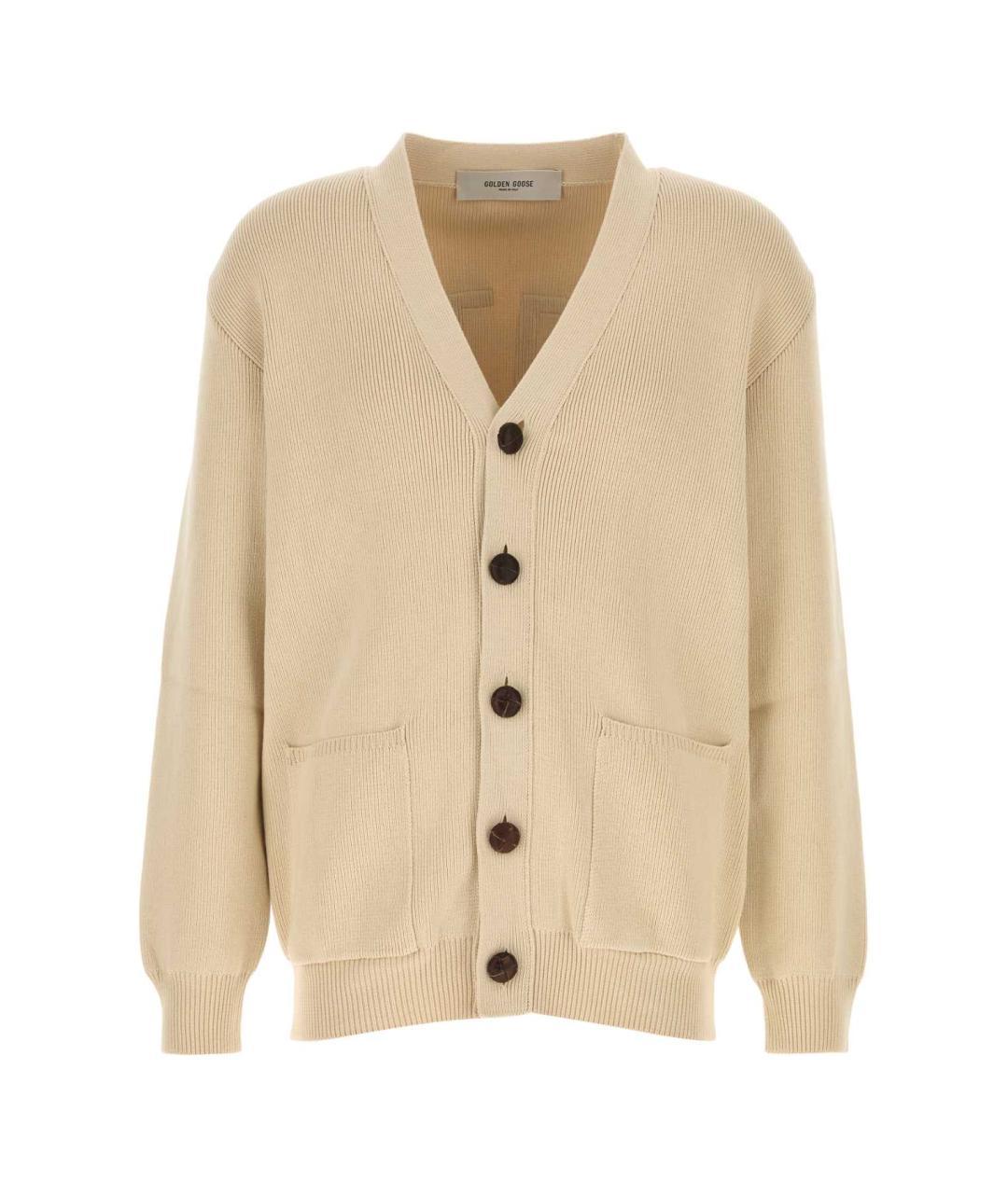 GOLDEN GOOSE DELUXE BRAND Бежевый хлопковый кардиган, фото 3