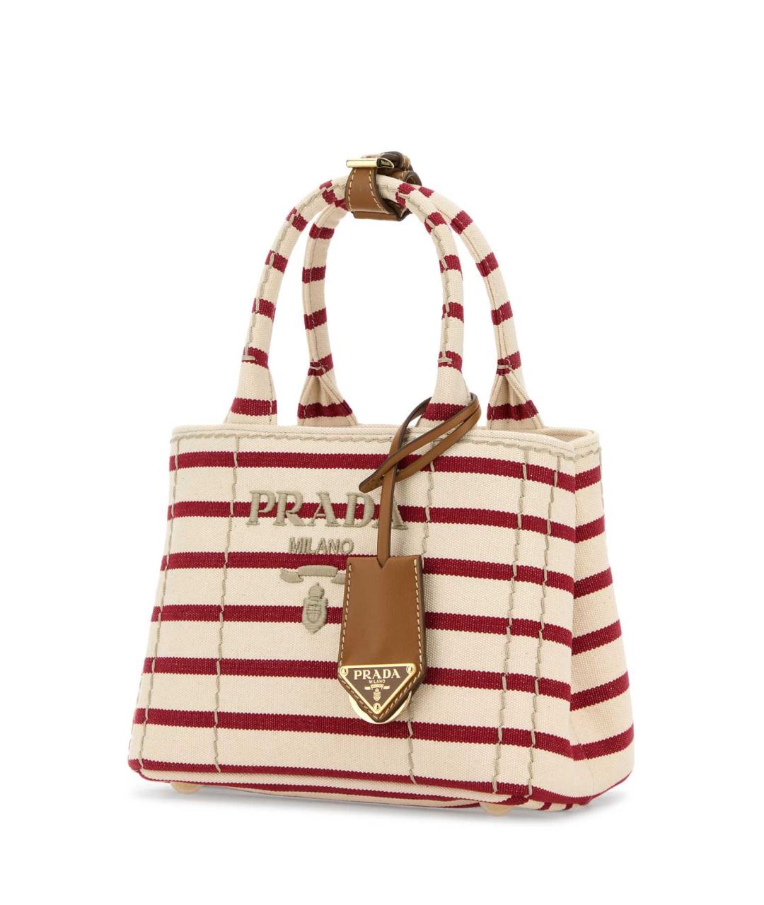 PRADA Бежевая тканевая сумка тоут, фото 4