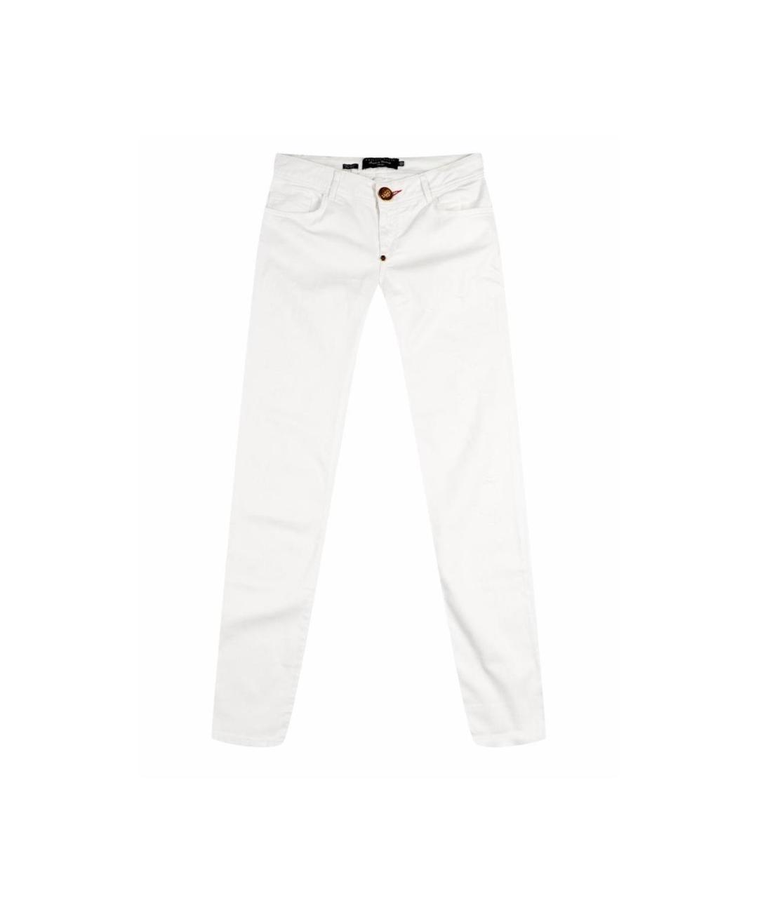 PHILIPP PLEIN Белые хлопковые прямые джинсы, фото 1