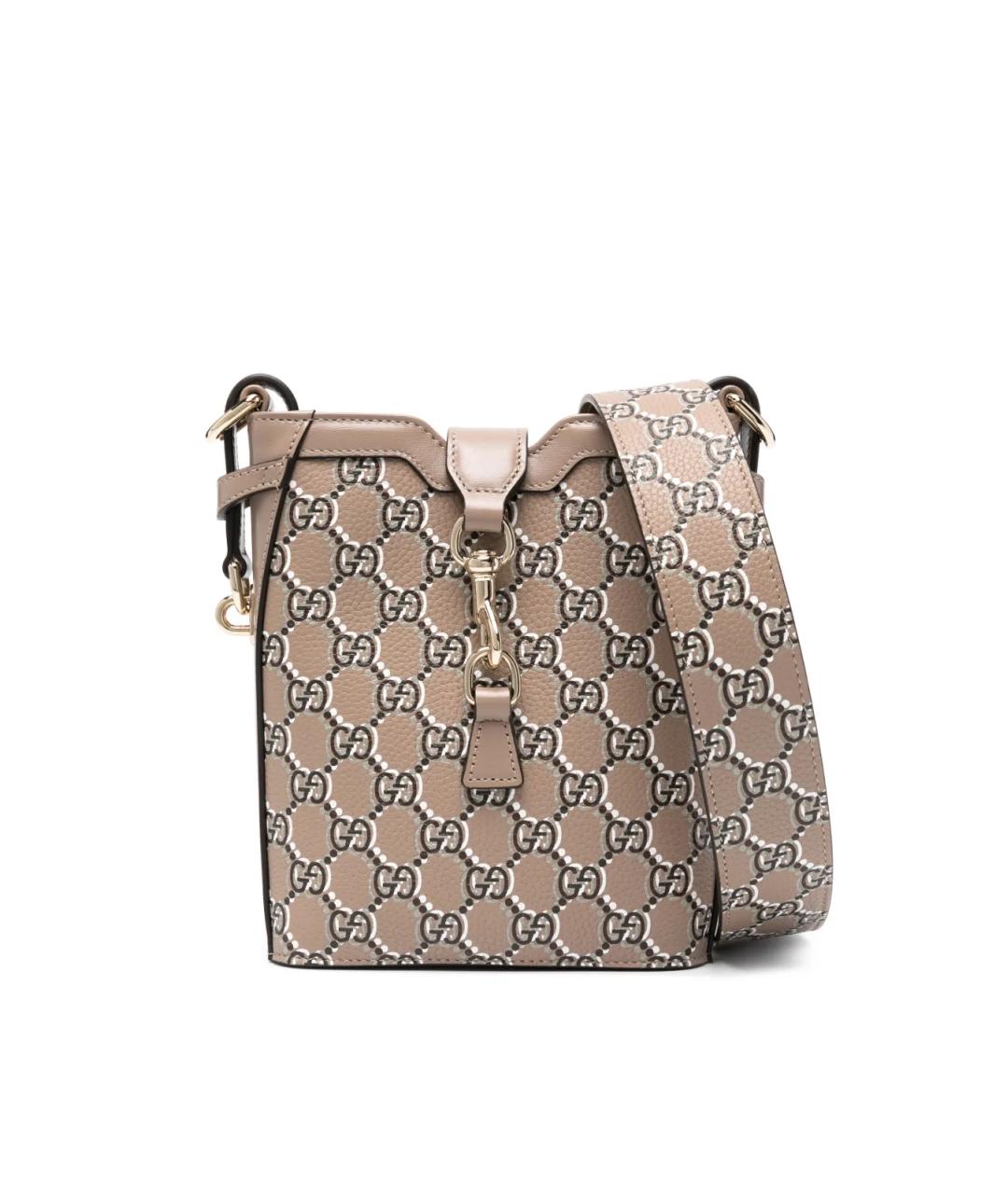 GUCCI Бежевая кожаная сумка через плечо, фото 1