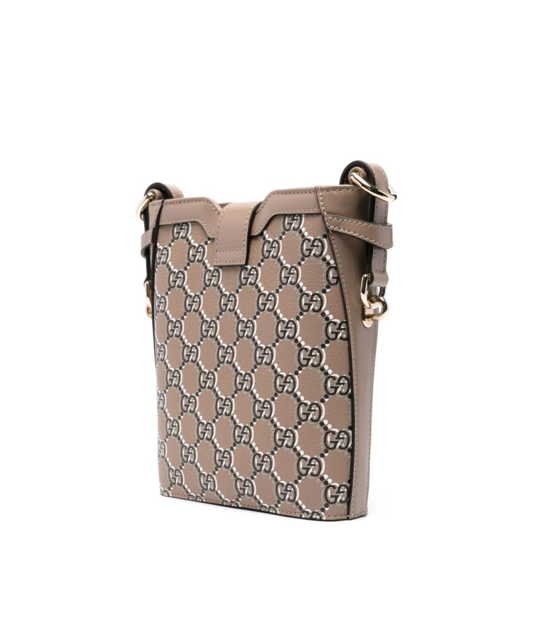 GUCCI Бежевая кожаная сумка через плечо, фото 2