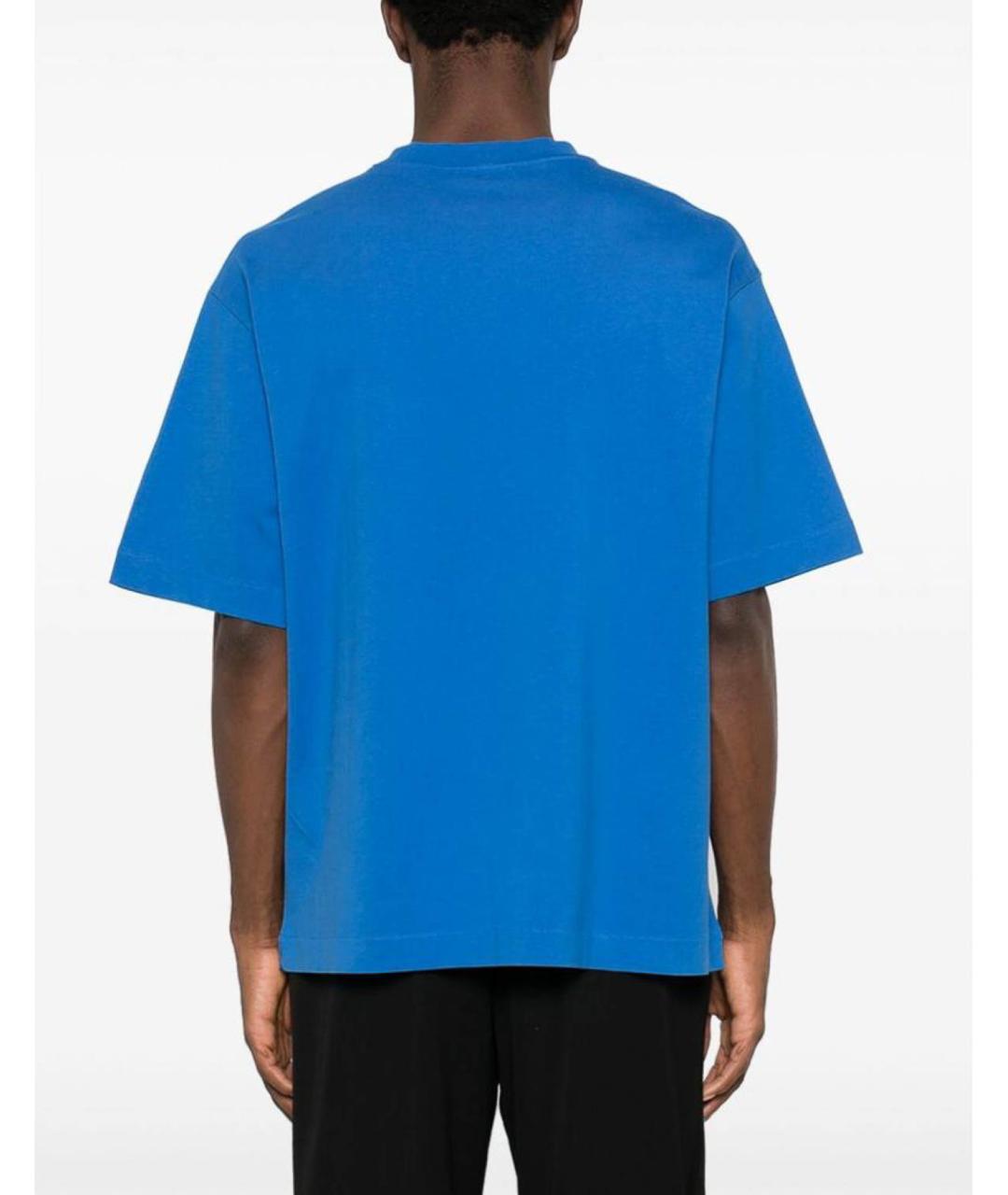 OFF-WHITE Синяя хлопковая футболка, фото 4