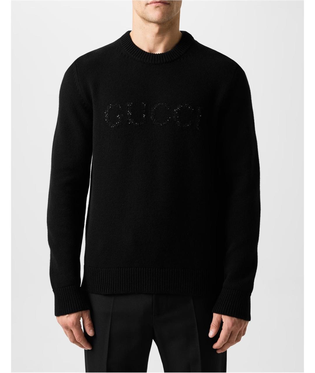 GUCCI Черный шерстяной джемпер / свитер, фото 3