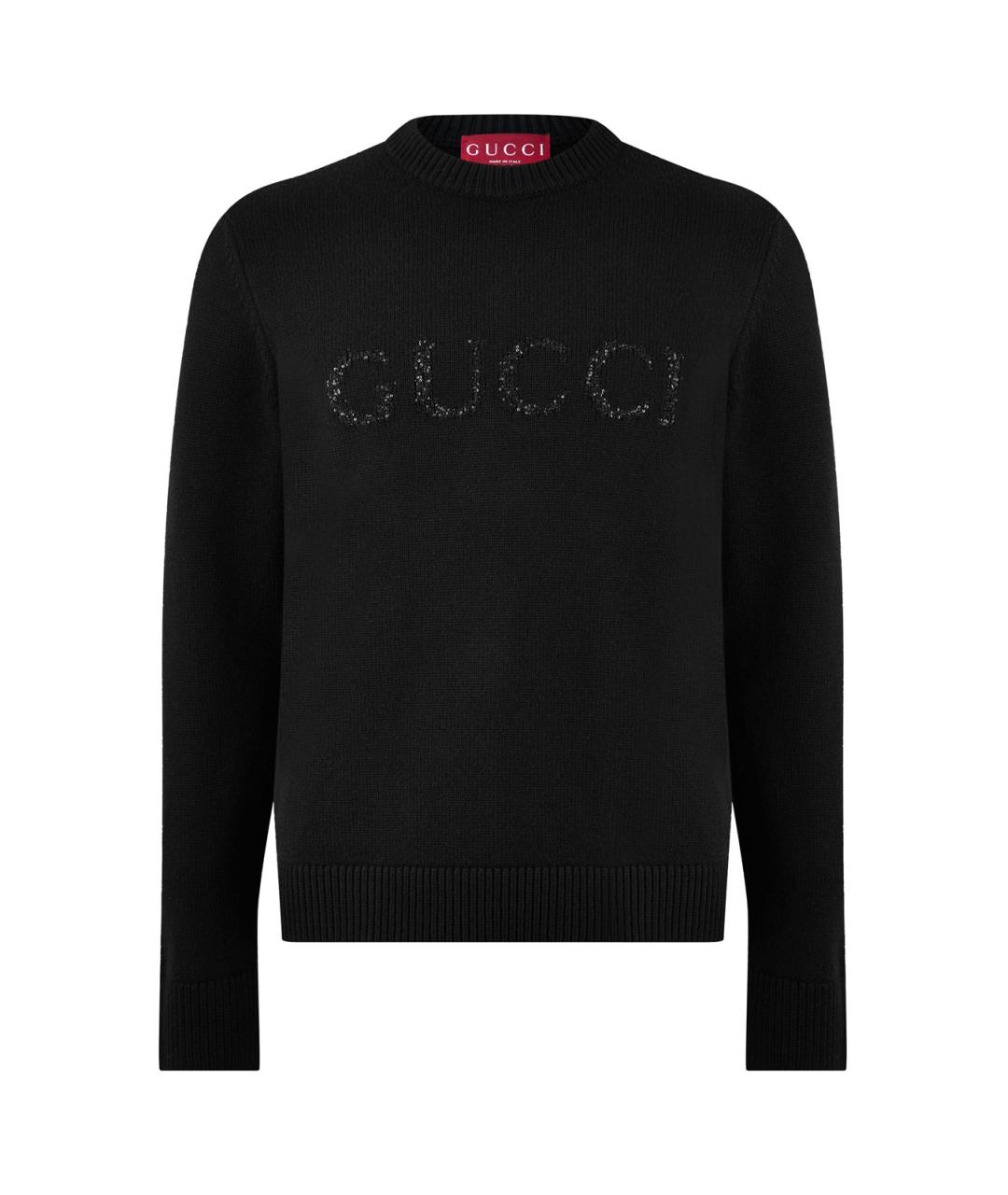GUCCI Черный шерстяной джемпер / свитер, фото 1