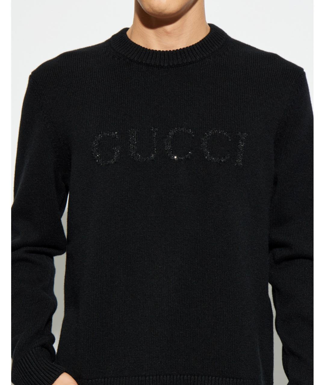 GUCCI Черный шерстяной джемпер / свитер, фото 5