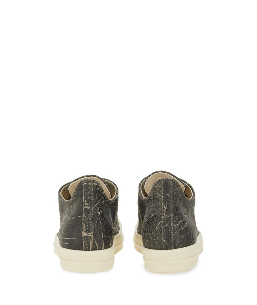 RICK OWENS DRKSHDW Черные текстильные низкие кроссовки / кеды, фото 4