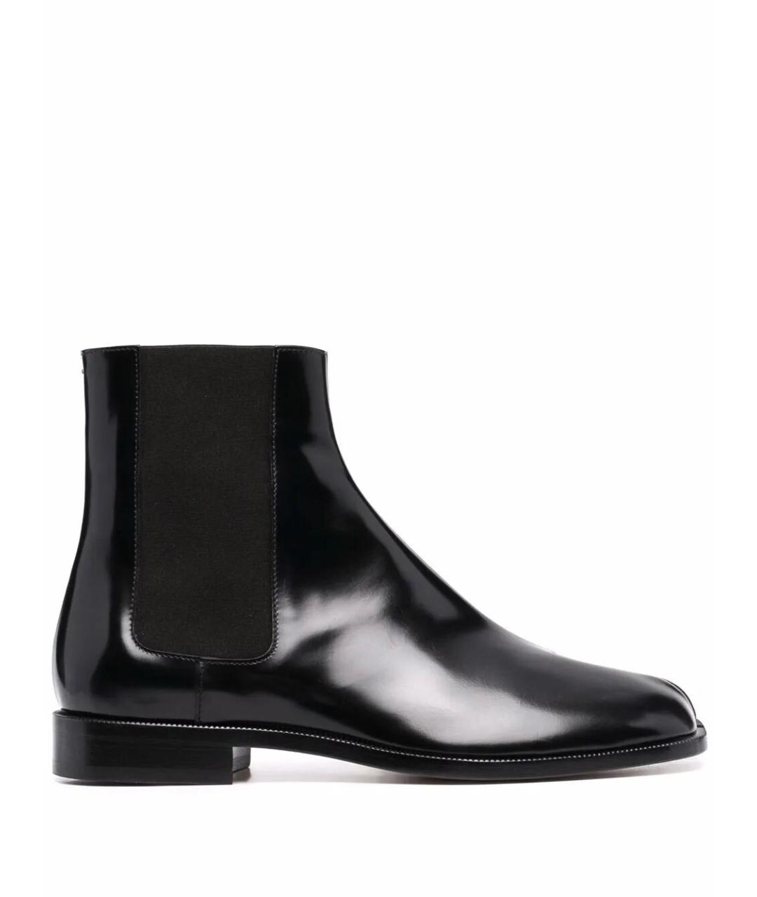 MAISON MARGIELA Черные кожаные низкие ботинки, фото 1