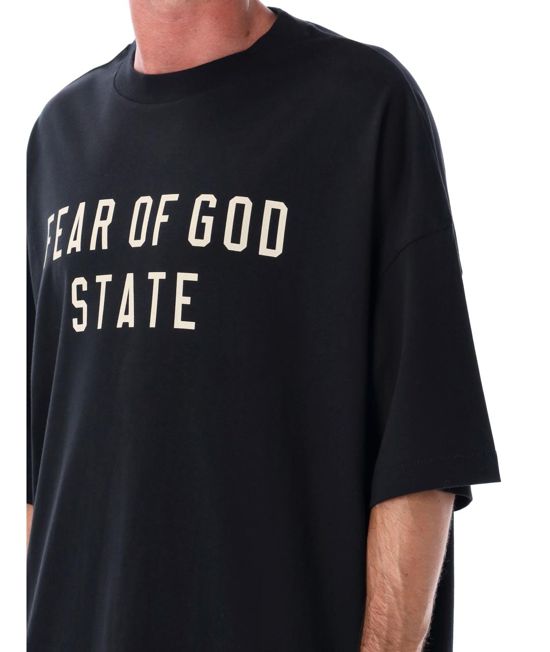 FEAR OF GOD ESSENTIALS Черная хлопковая футболка, фото 3
