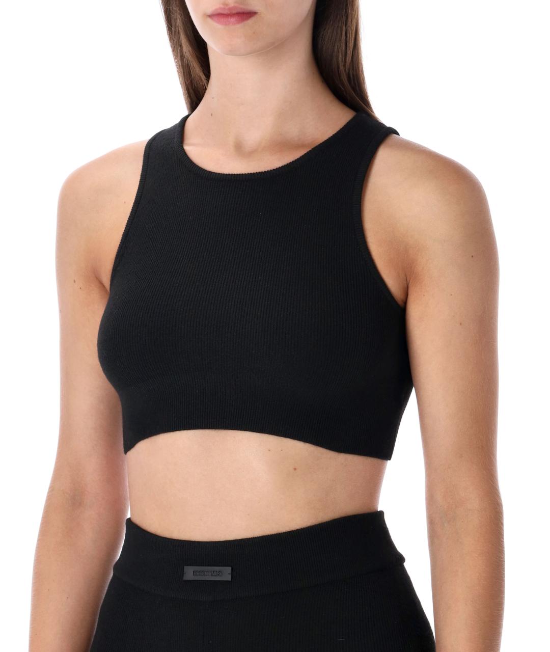 FEAR OF GOD ESSENTIALS Черная полиэстеровая майка, фото 4