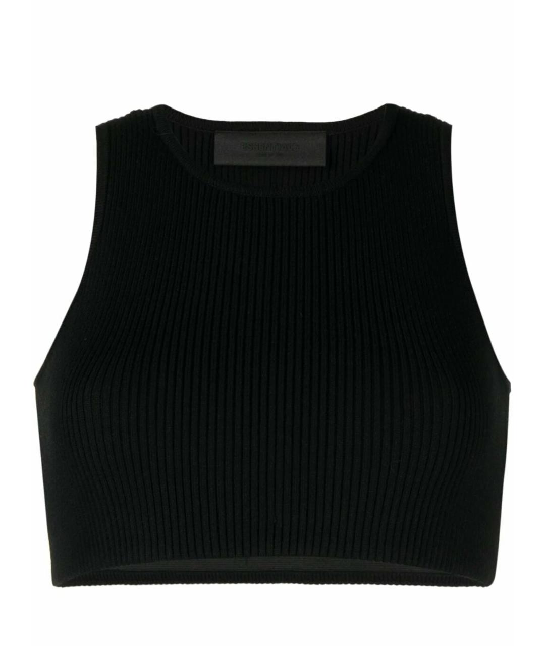 FEAR OF GOD ESSENTIALS Черная полиэстеровая майка, фото 1