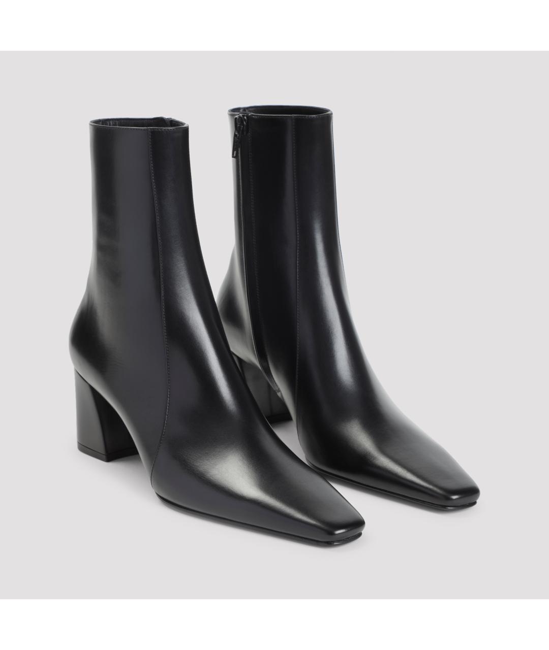 SAINT LAURENT Черные кожаные ботильоны, фото 4