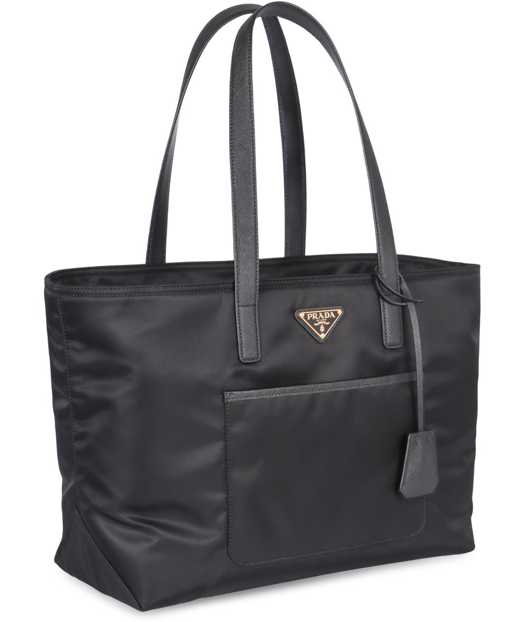 PRADA Черная синтетическая сумка тоут, фото 3