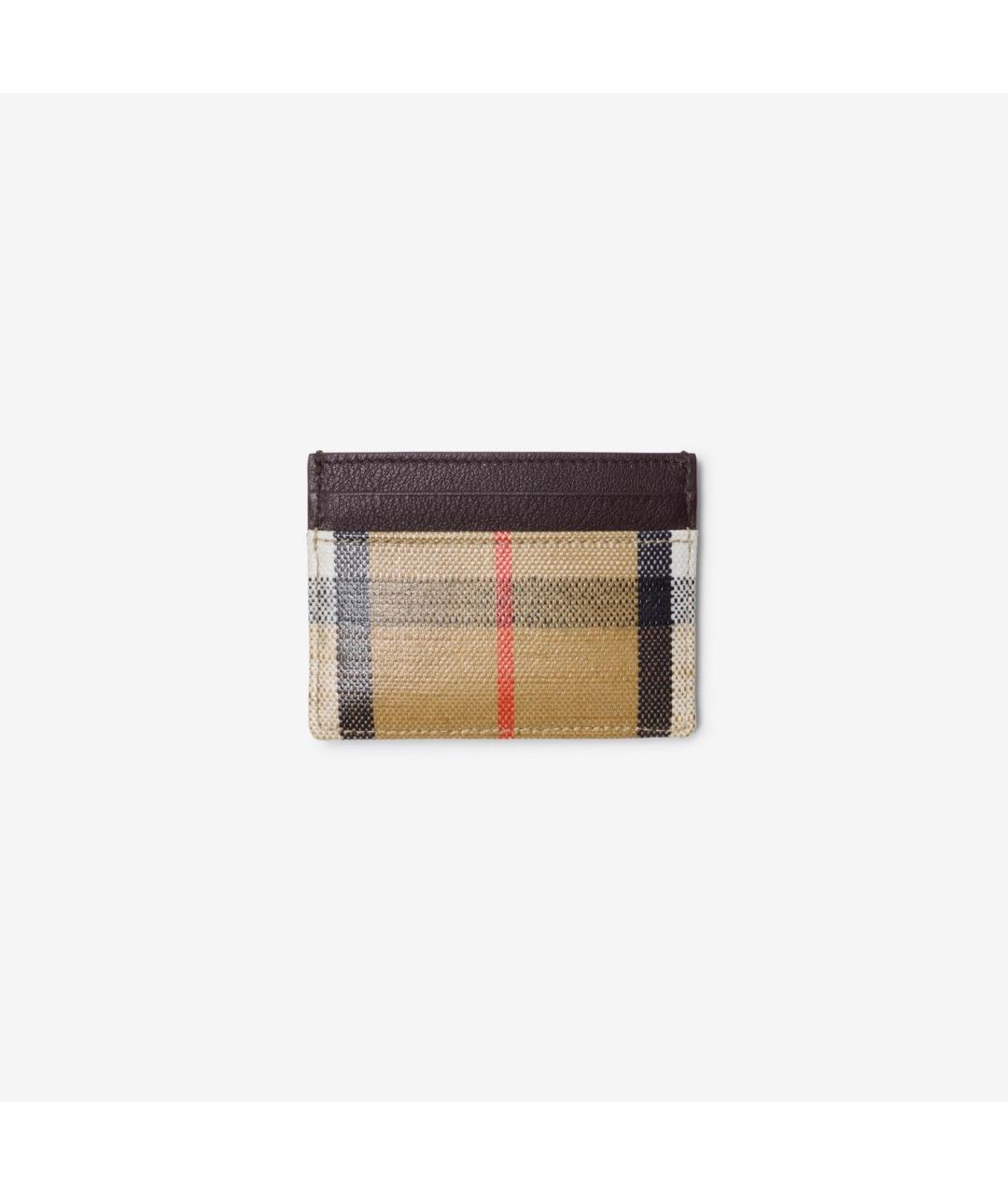 BURBERRY Бежевый кожаный кардхолдер, фото 2