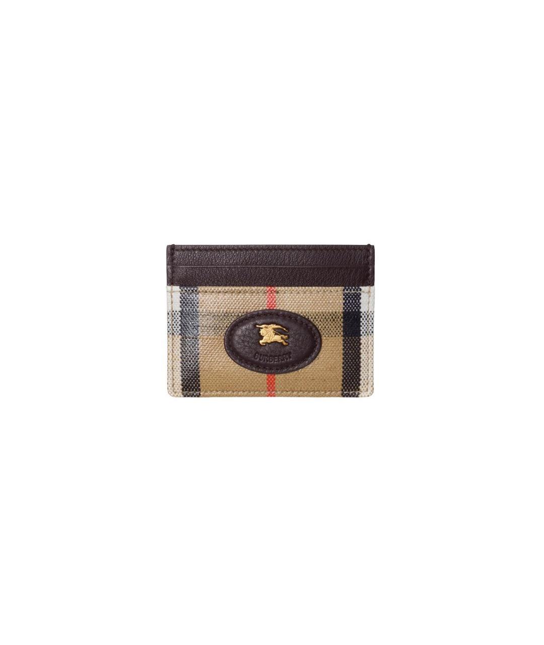 BURBERRY Бежевый кожаный кардхолдер, фото 1