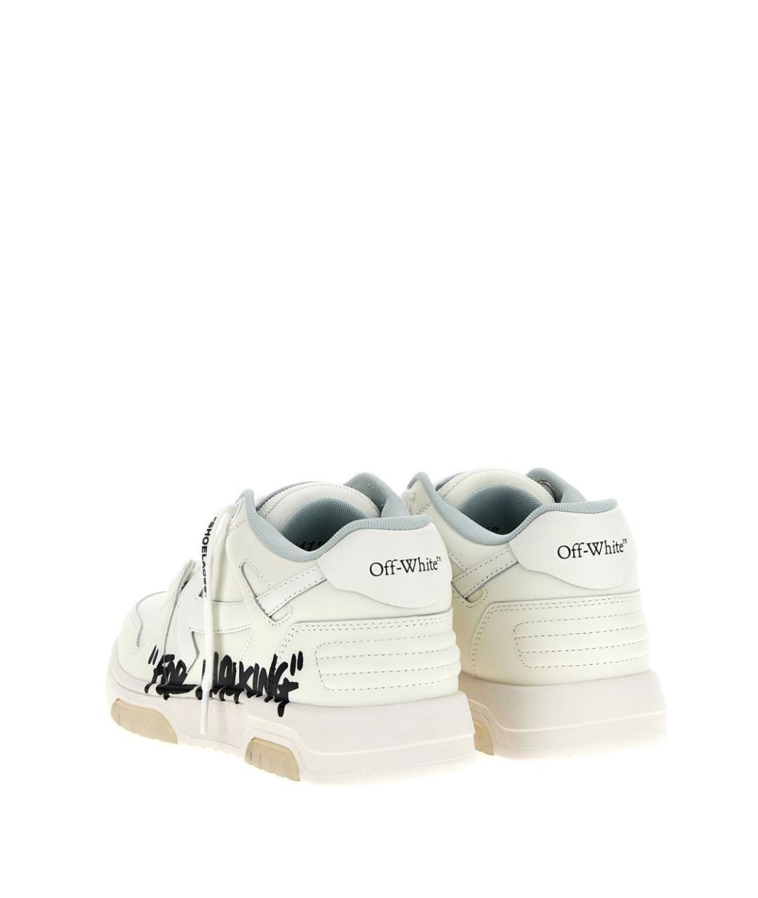 OFF-WHITE Бежевые кожаные низкие кроссовки / кеды, фото 3