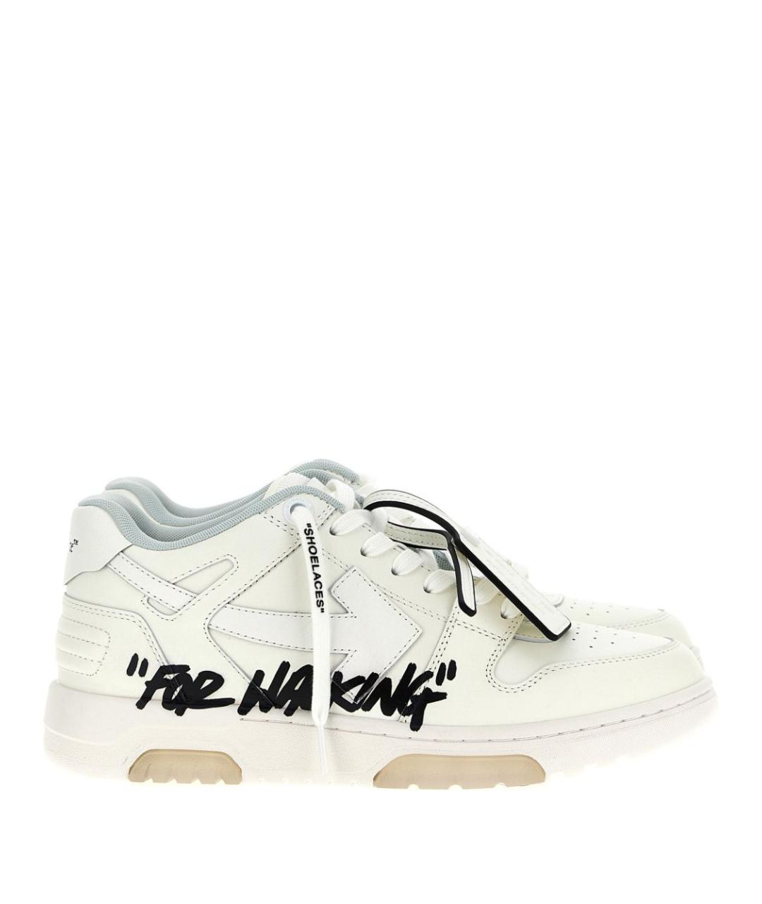 OFF-WHITE Бежевые кожаные низкие кроссовки / кеды, фото 1