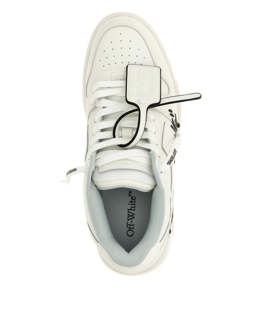 OFF-WHITE Бежевые кожаные низкие кроссовки / кеды, фото 4