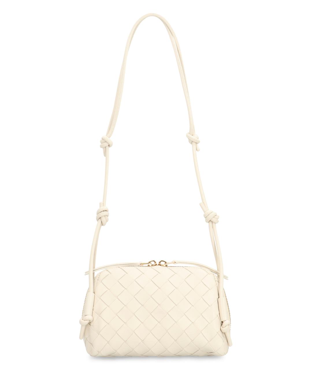 BOTTEGA VENETA Бежевая кожаная сумка через плечо, фото 2