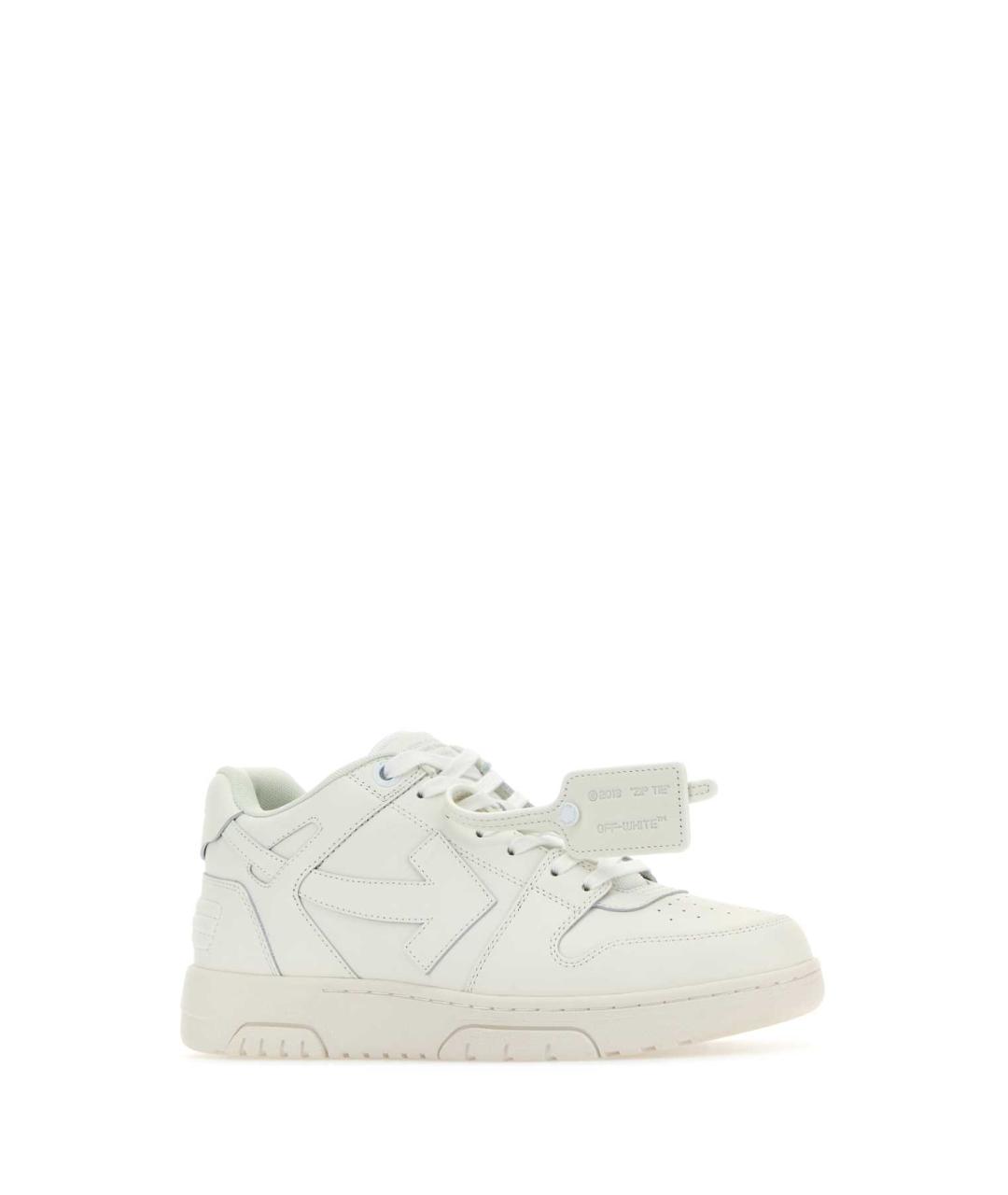 OFF-WHITE Белые кожаные низкие кроссовки / кеды, фото 2