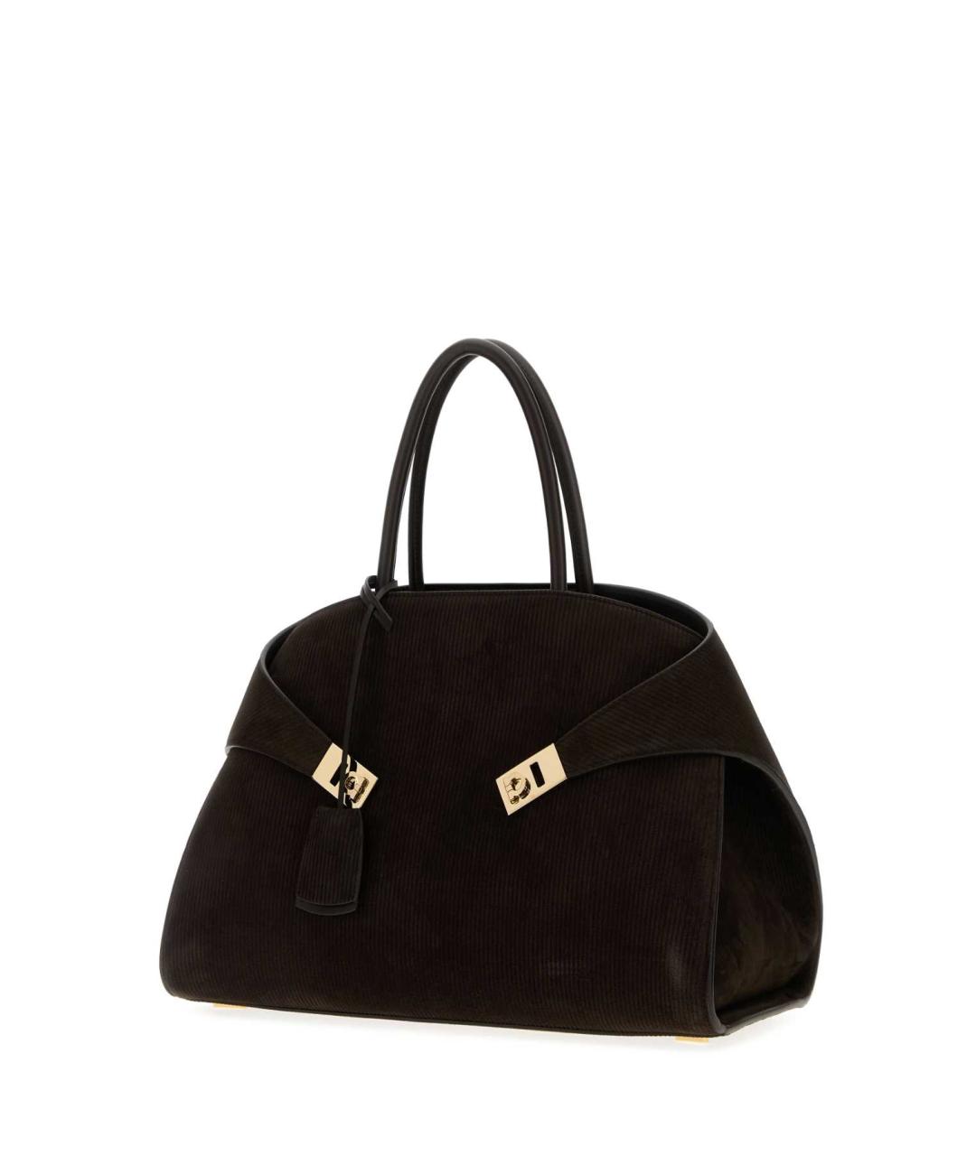 FERRAGAMO Коричневая замшевая сумка с короткими ручками, фото 2