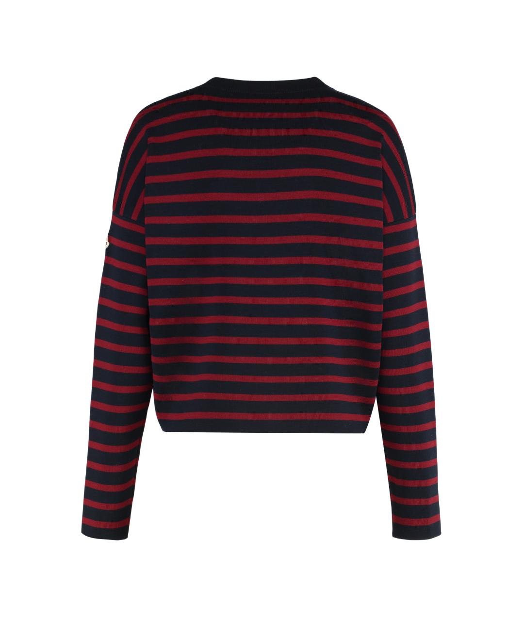 MONCLER Бордовый шерстяной джемпер / свитер, фото 2