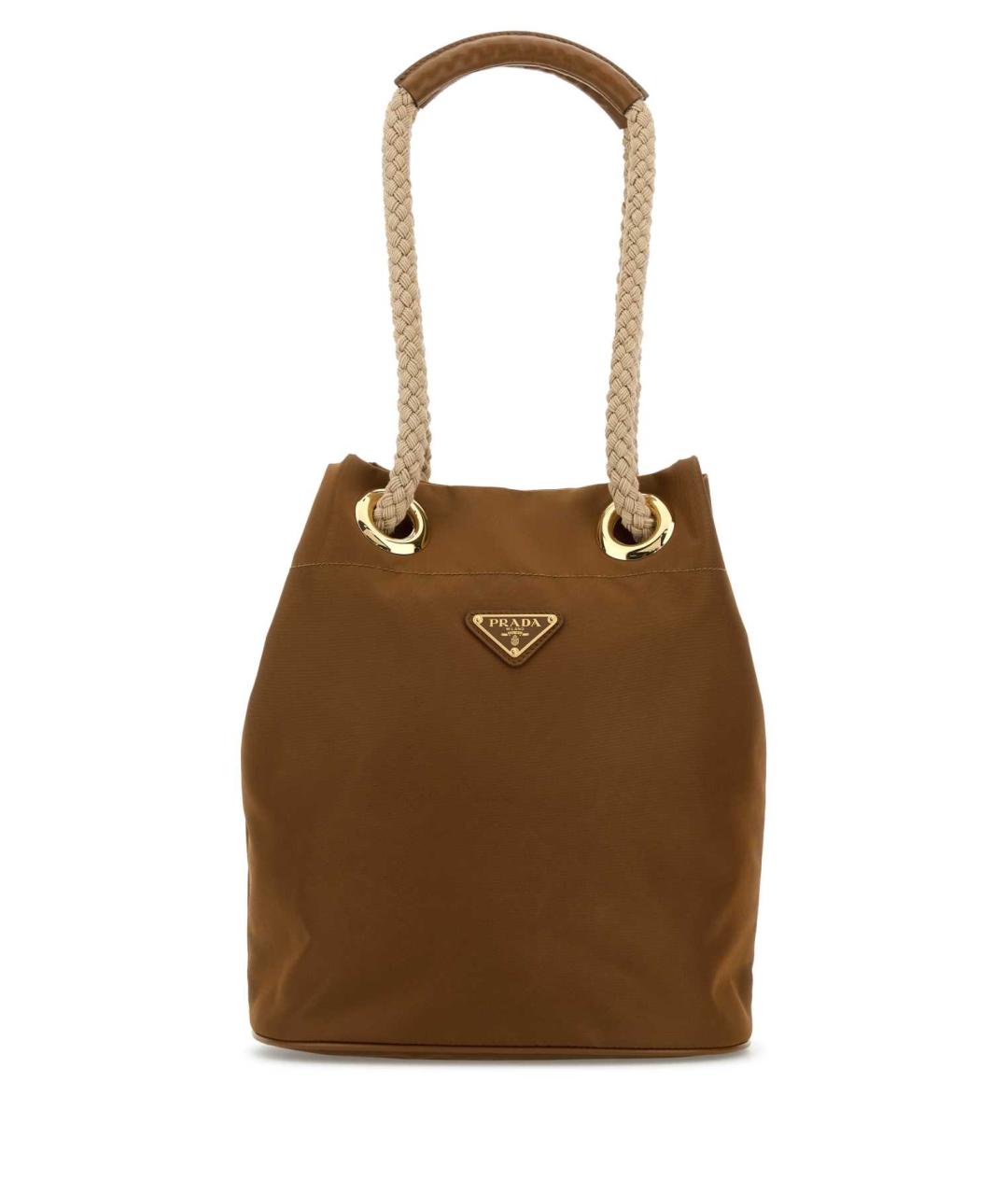 PRADA Коричневая синтетическая сумка тоут, фото 2
