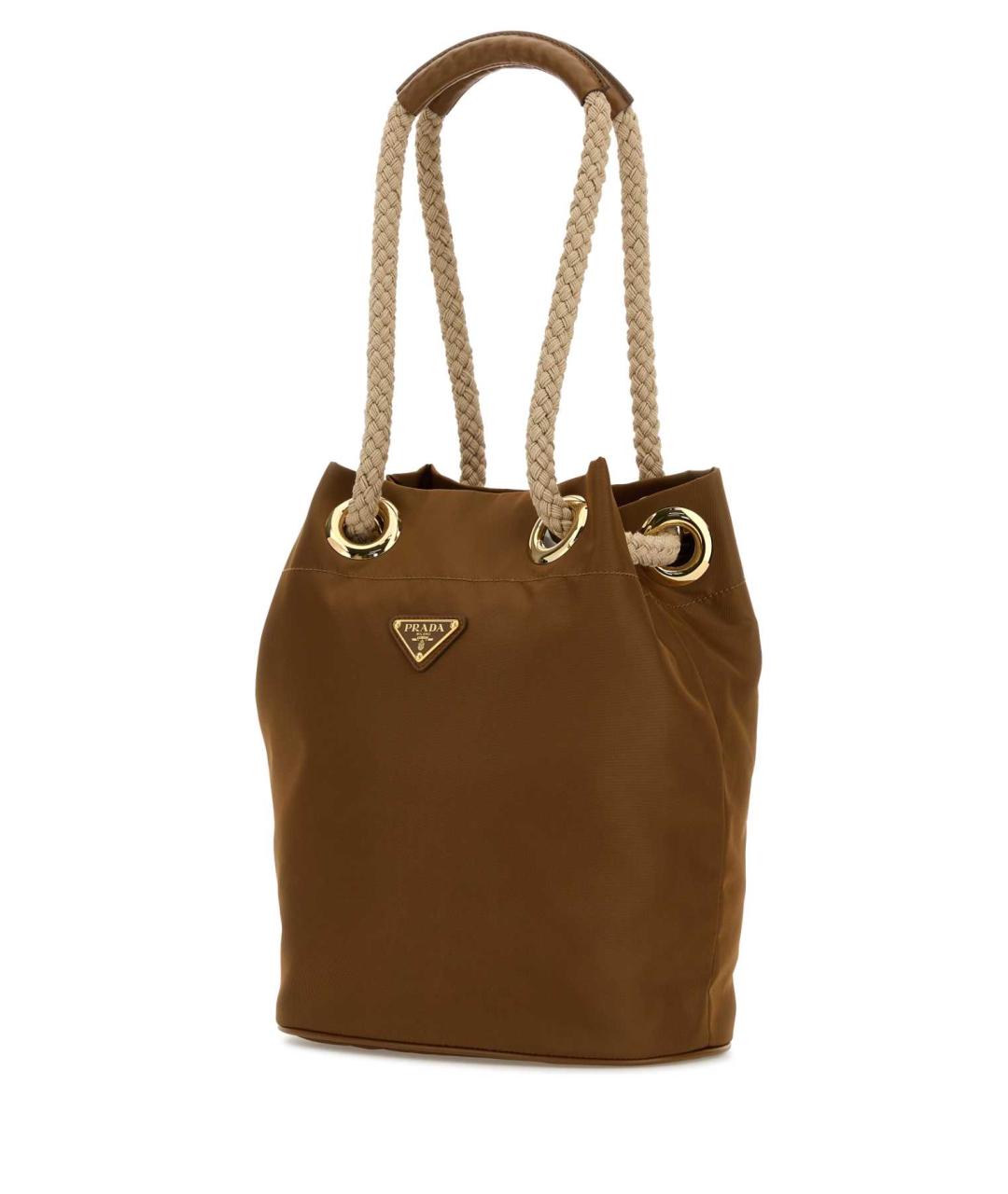 PRADA Коричневая синтетическая сумка тоут, фото 4