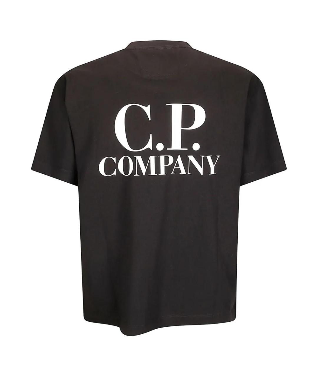 CP COMPANY Черная хлопковая футболка, фото 2