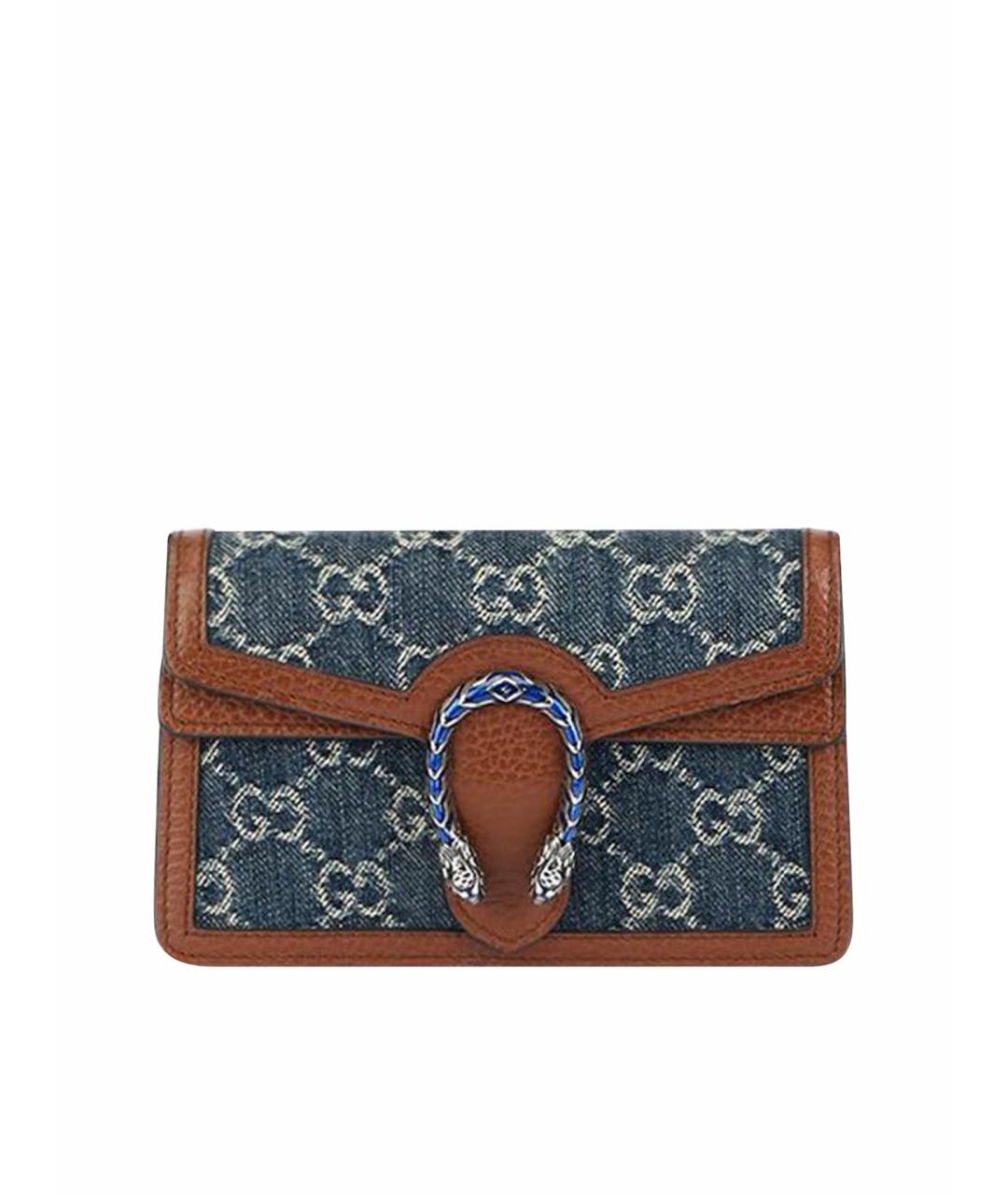 GUCCI Темно-синяя кожаная сумка через плечо, фото 1