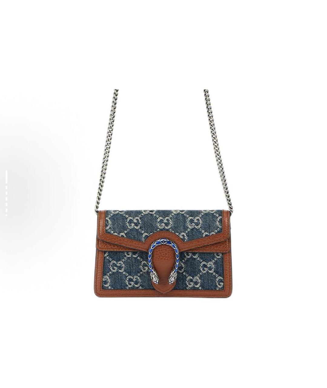 GUCCI Темно-синяя кожаная сумка через плечо, фото 6